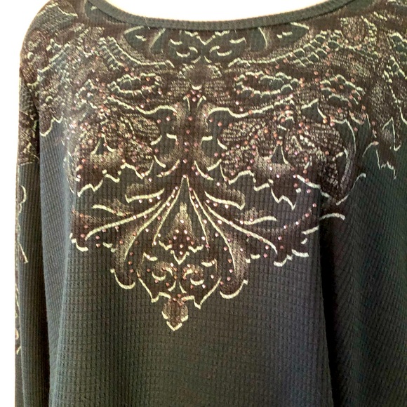 EUC One World Evergreen Waffle Weave Top, Size Large - Picture 12 of 15